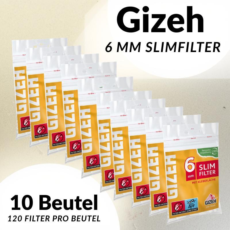 Slim Filter 6 Mm With Adhesive Surface, 10 Bags Of 120 Filters Each