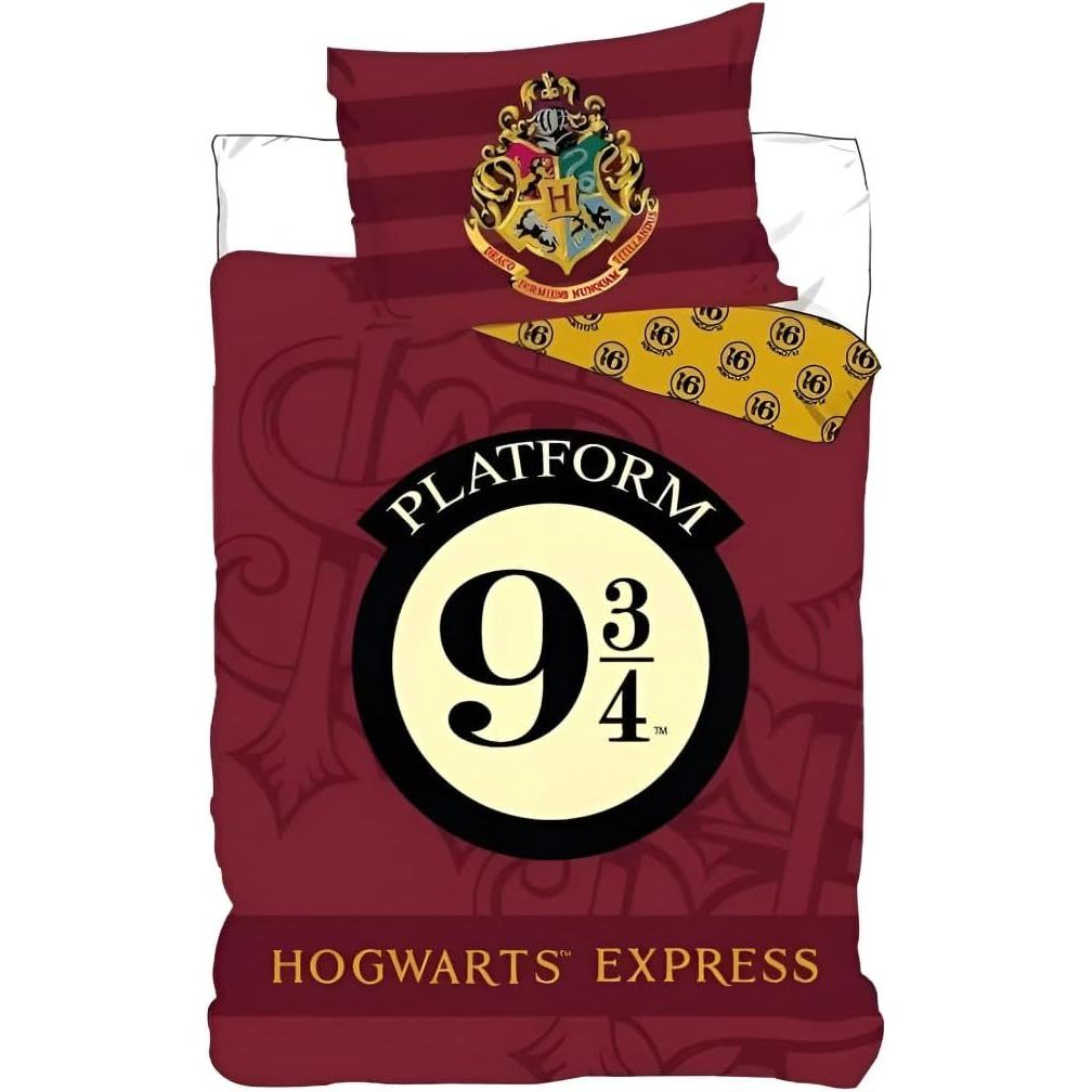 TEMU Parure de Couette Harry Potter - 1 Housse de Couette 140x200 + 1 taie 63x63cm (Parure de lit Harry Potter - M) (- A, 140 x 200 cm | 63 cm)