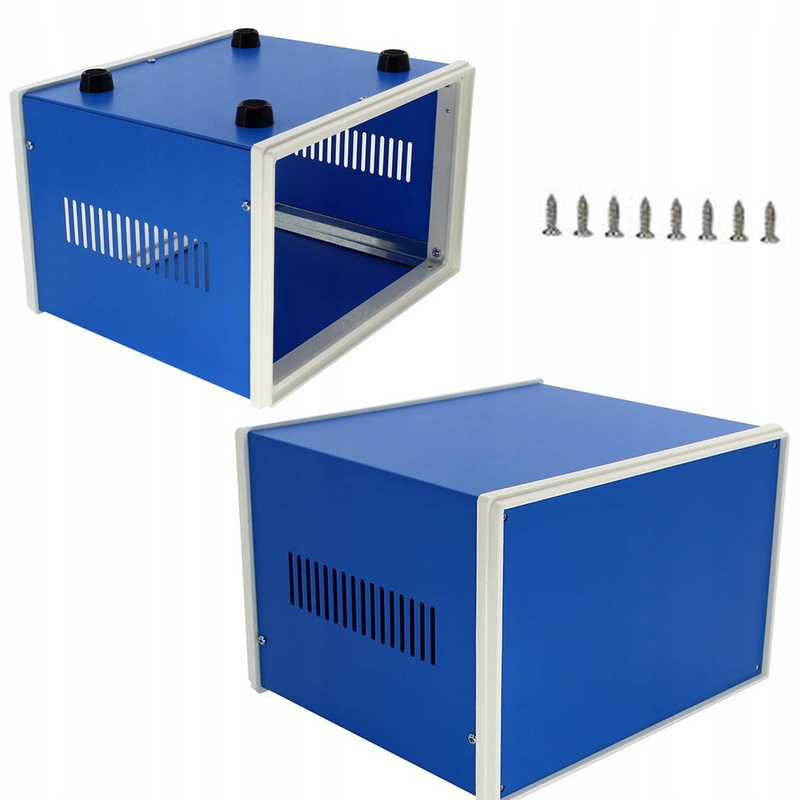TEMU Fém kék tartály 140X210X180Mm - Kiváló minőségű, korrózióálló, statikus - Ideális elektronikus projektekhez - Védőtokok