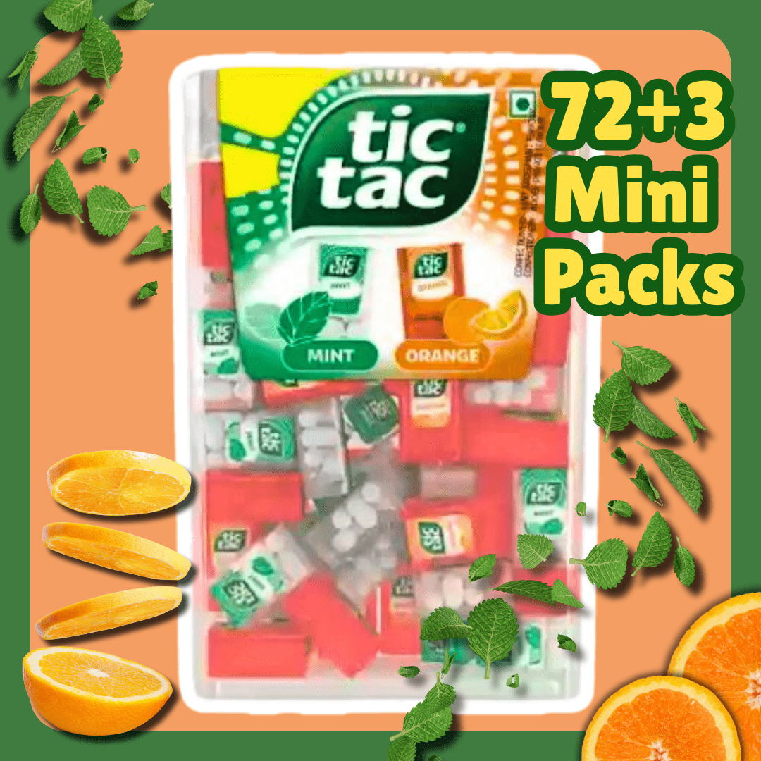 E-shop Tic Tac 75 Mini – Mint & Orange | Großpack mit 75 Minipackungen | 255 g