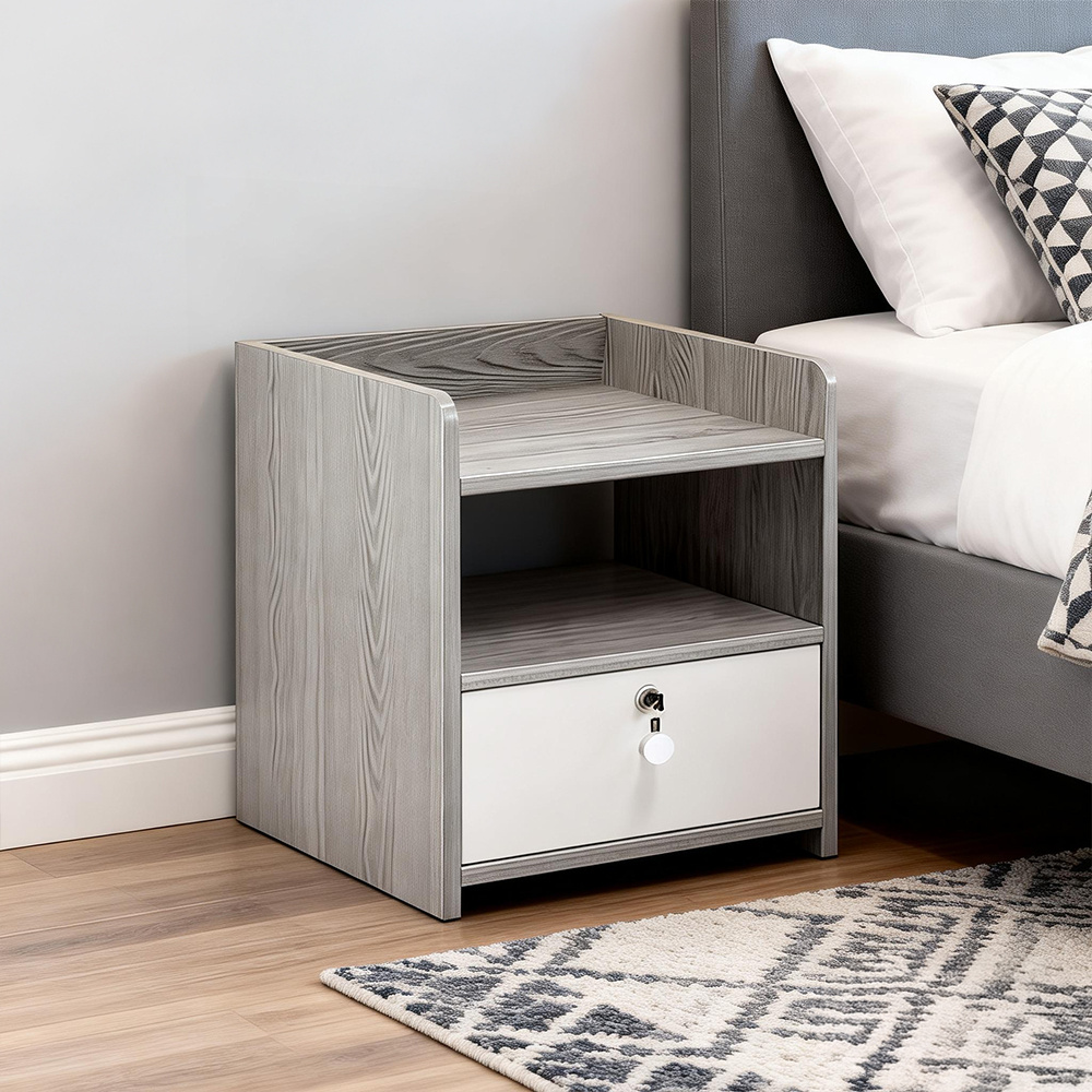 TEMU Slim Wood Bedside Table Bedroom Nightstand With Open Shelf And 1 Drawer, Narrow Bathroom Small Floor Storage Cabinet Living Room End Table Sofa