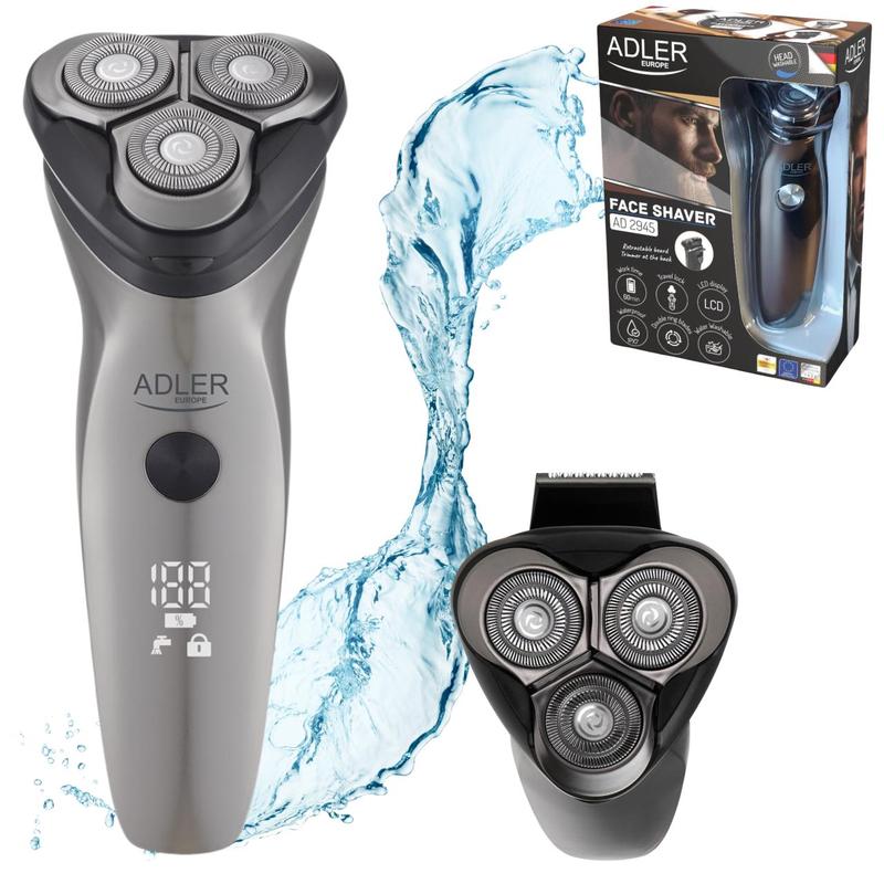 TEMU Rasoir électrique pour homme pour et avec 3 têtes, système de charge rapide innovant, longue , nettoyage sous-marin et tondeuse rétractable pour