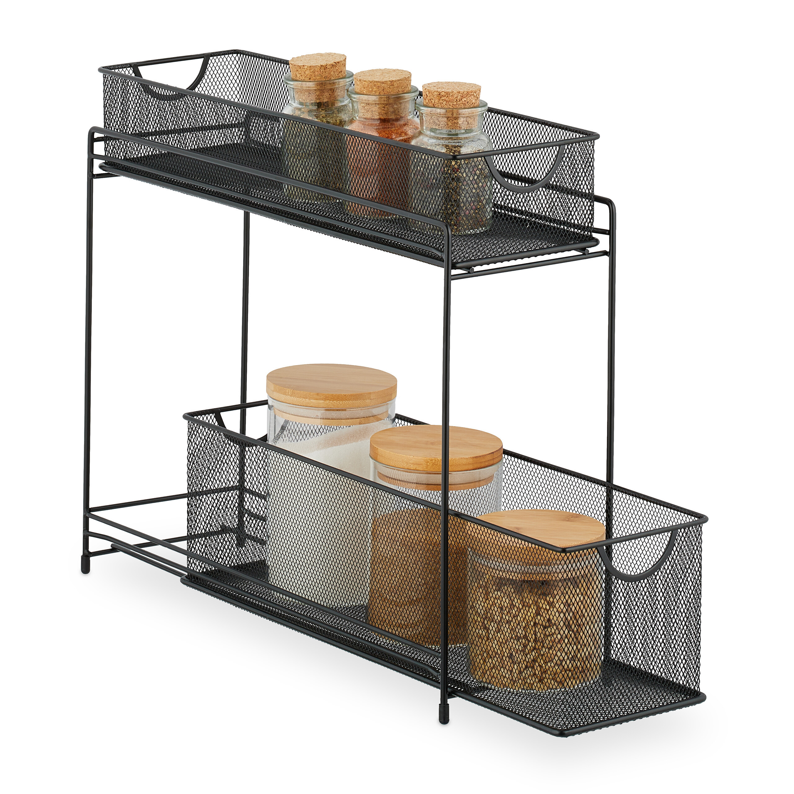 Kitchen Cabinet Organizer In Black - (w)15 X (h)40 X (d)46 Cm