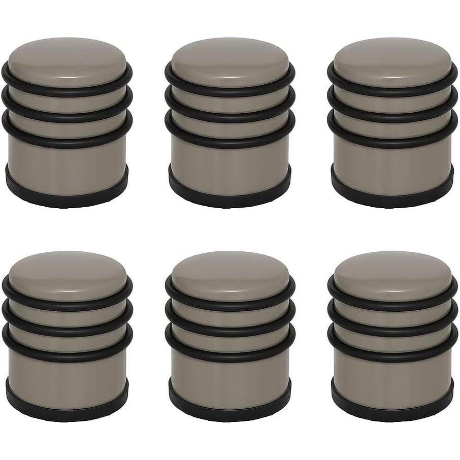 TEMU WEB2O - Lot de 6 stop-portes - Solide & - Métal Taupe