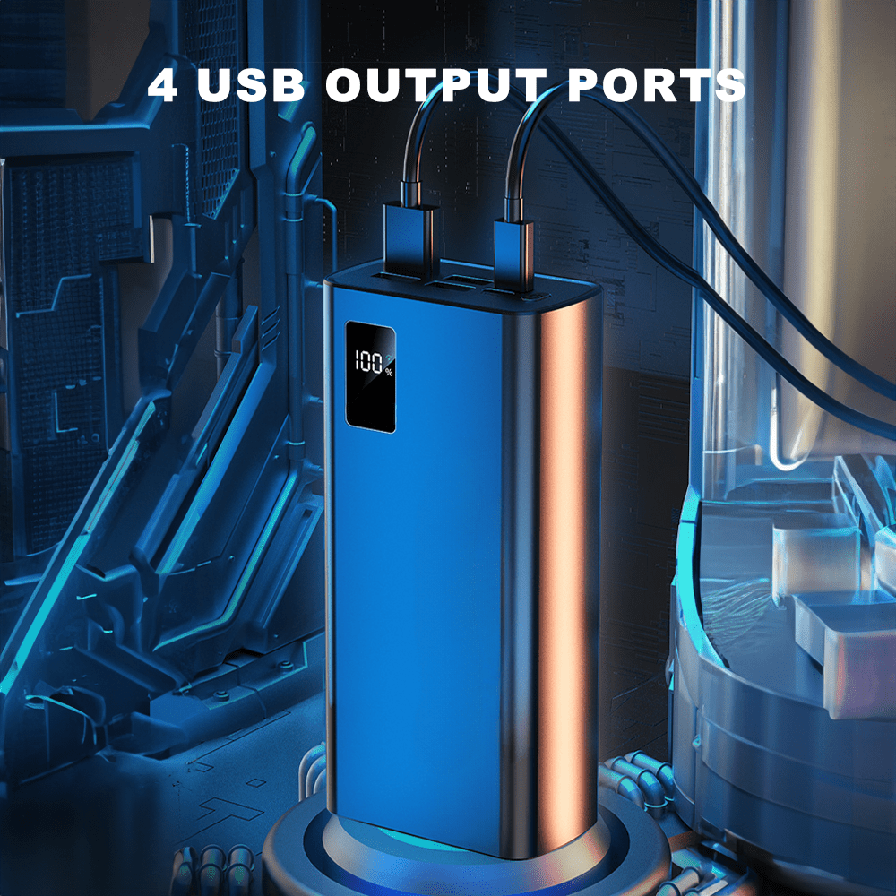 Massive 50000mah Capacity Power Bank With 4 Usb Outputs & Precision Percentage Screen, Your Reliable Power Source For , Camping Trips, And Multi-device Families, The Practical Holiday Gift