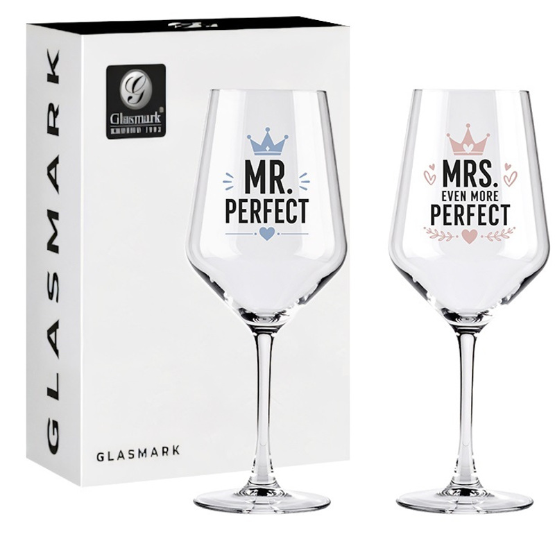 Image of Set Of 2 Xl Wine Glasses 580ml "" – Large Red Wine & White Wine Glasses, Fun Gift Idea For Couples, Wedding, Engagement & Anniversary