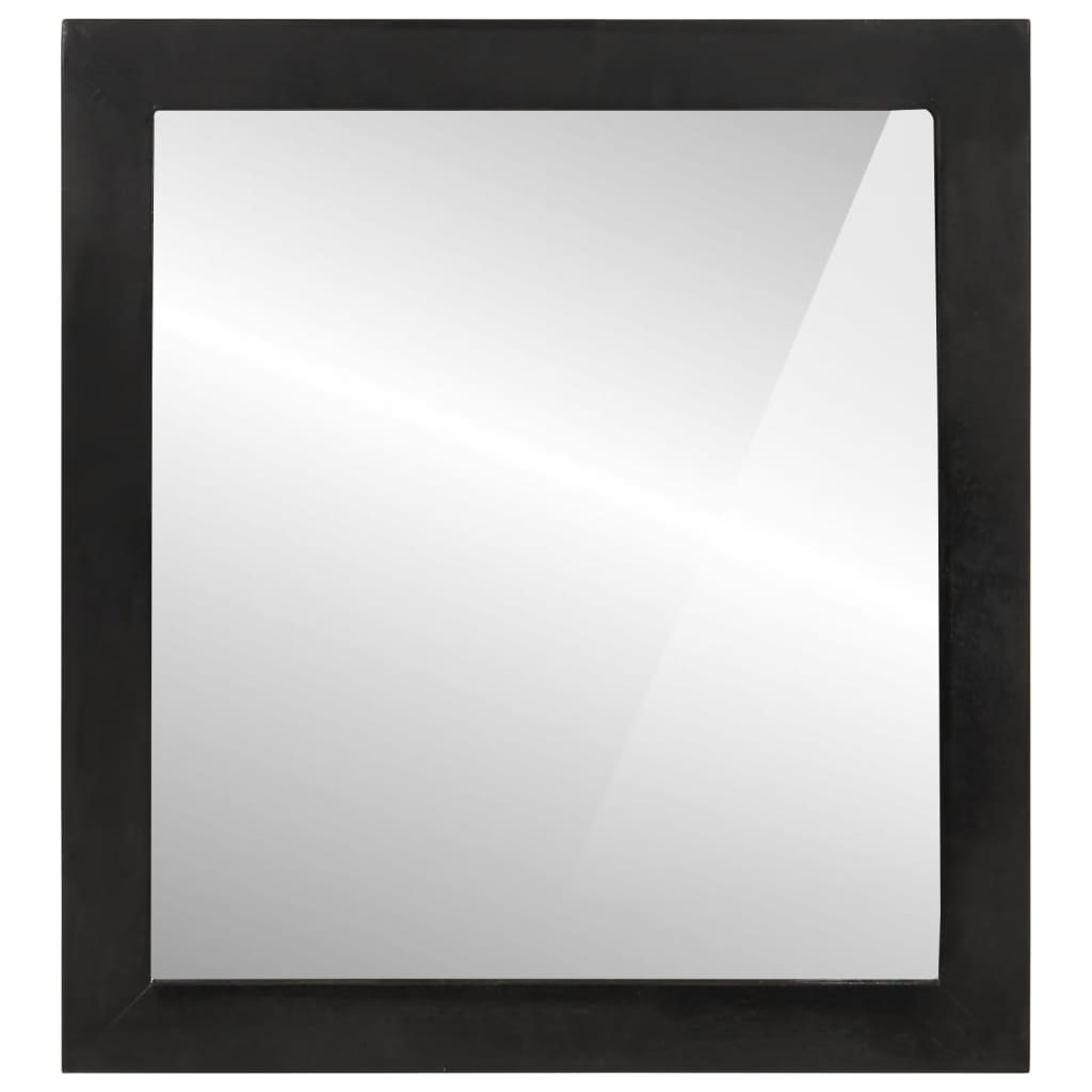 Vidaxl Bathroom Mirror, Wall-mounted Mirror, Wall Mirror For Bathroom, Cosmetic Mirror Hanging Mirror Bathroom Mirror, Glass Solid Mango Wood
