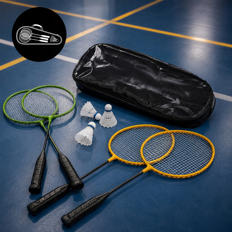 Badminton Set with 4 Rackets and 3 Shuttles