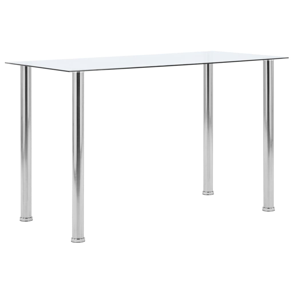 Dining Table Transparent 120 X 60 X 75 Cm Tempered Glass