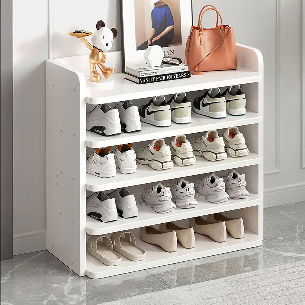 floor standing wooden 5 layers shoes rack cabinet multi tiers partition open shoes footwear organizer large capacity shoe stand shoe shelves   home   living room bedroom furniture space saving footwear cabinet storage shelves shoe holder white 62x26x72cm
