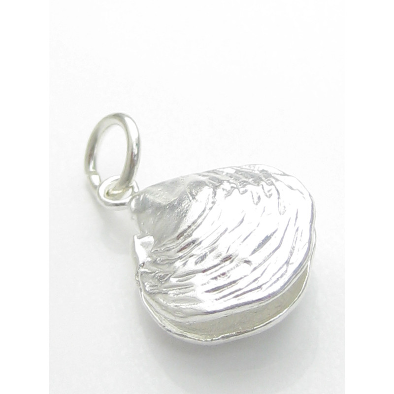 Oyster Shell Charm, Unique .925 Sterling Silver
