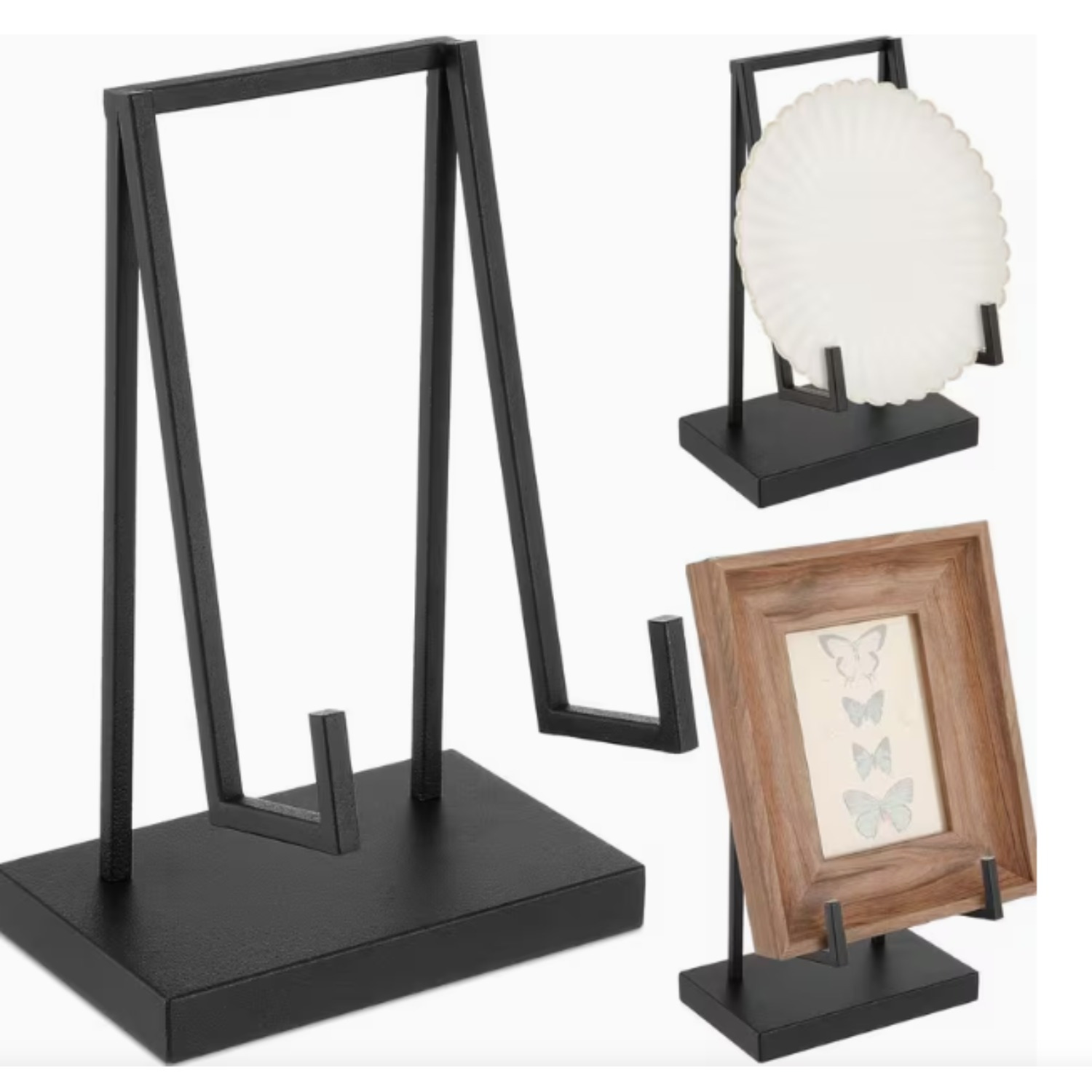 TEMU 1pc Metal Display Easel Stand Tabletop Easel Stand Modern Abstract Tabletop Display Holder For Books Plate Photo Frame Artwork Record Albums