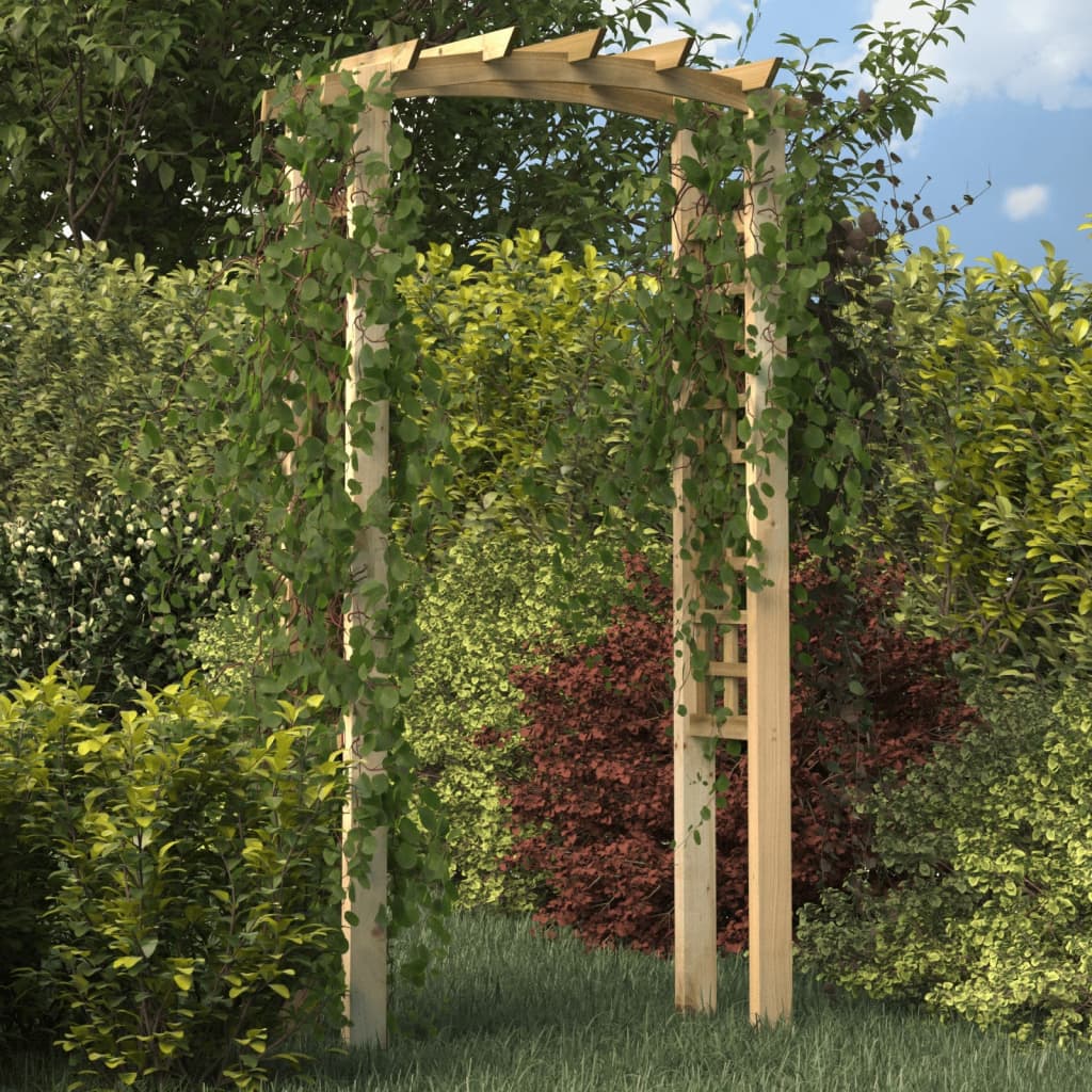 Image of Vidaxl Rose Arch Trellis Garden Arch Pergola Rose Column For Climbing Plants 110x60x210cm Solid Pine Wood Impregnated