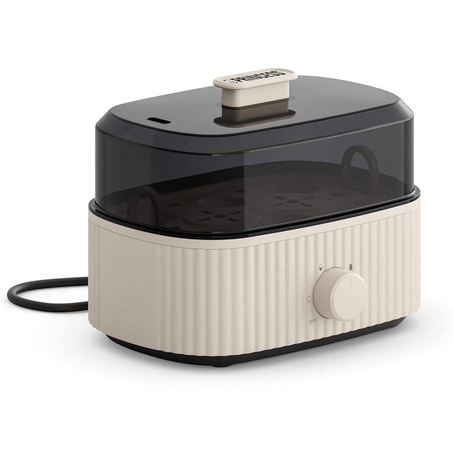 Image of Princess Egg Cooker, 6 Egg Capacity, 300w, Measuring Cups For Soft/medium/hard, Automatic Shut-off, Bpa-free, Steam Lid, Removable Insert, , 262047