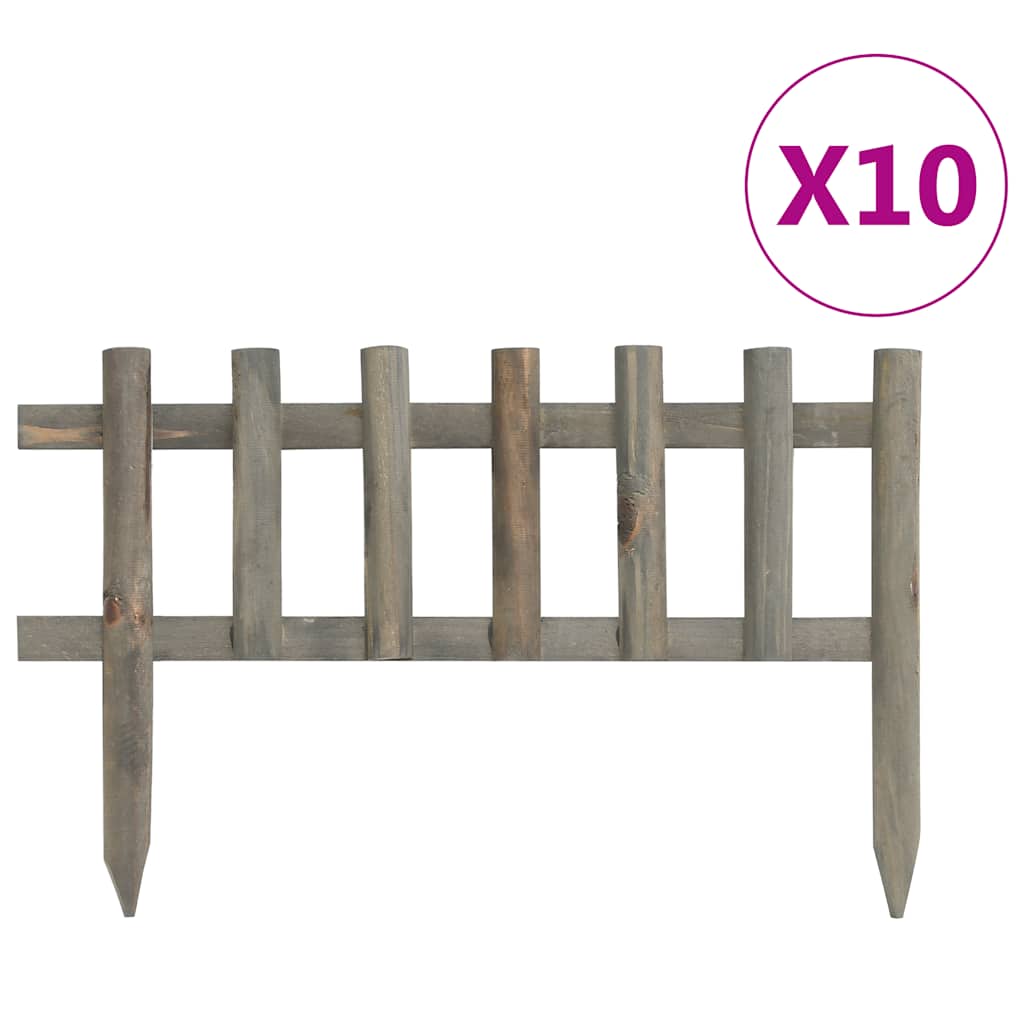 vidaXL 10x vurenhouten Gazonranden 4, 4 m Gazon Tuinafscheiding /grijs