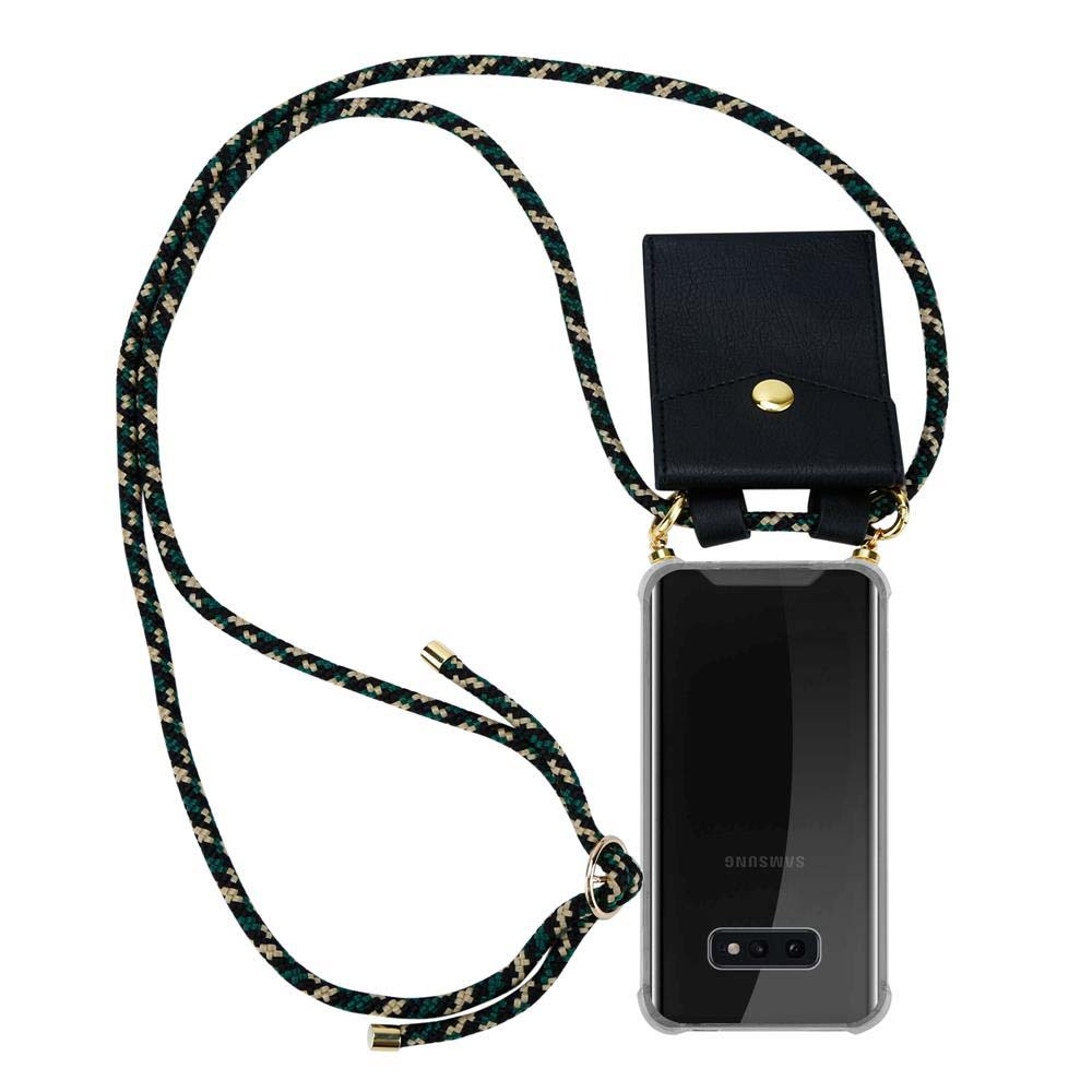 Image of Phone Lanyard Compatible With Galaxy S10e, Silicone Protective Case With Gold Rings, Cord Strap, And Detachable Tpu Necklace Case Cover