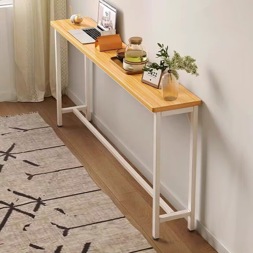 TEMU Minimalist Wooden Console Table, Slim Wall Mounted Single Tier Entryway Shelf With Carbon , Space Saving Narrow Hallway Table, Bedroom Living