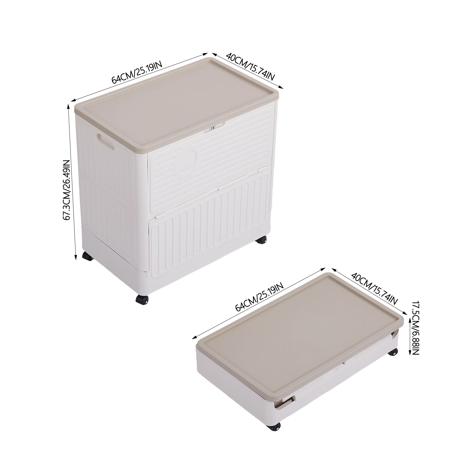 Large Capacity Foldable Storage Box with Wheels