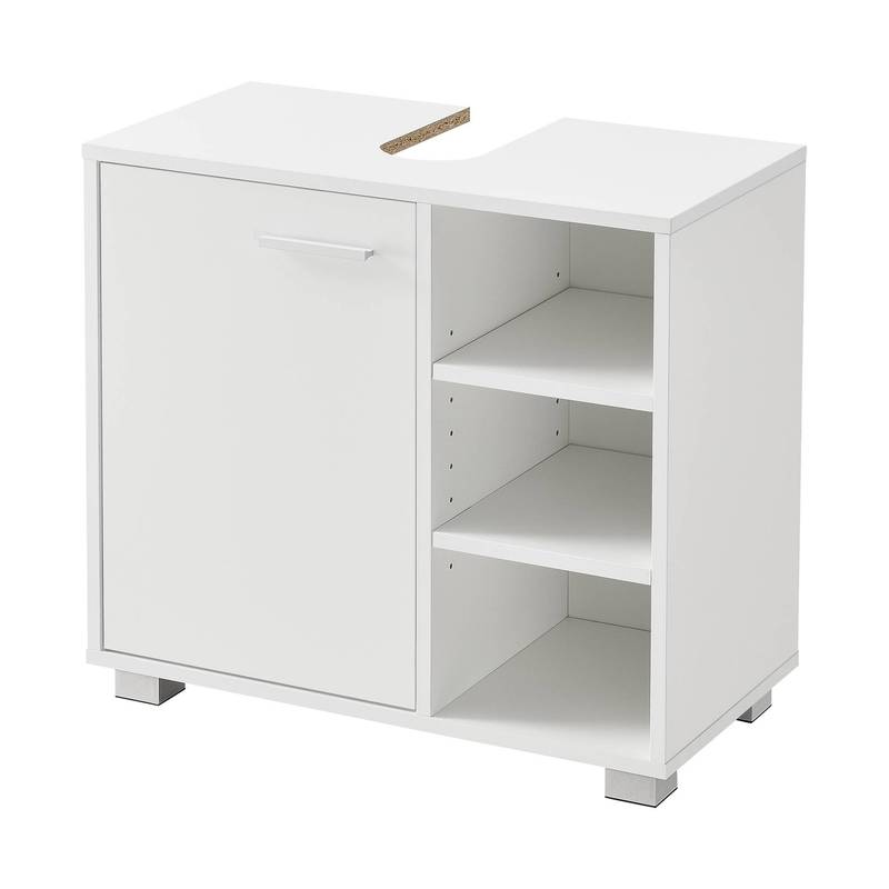 Under-sink Cabinet 56 X 60 X 31 Cm Bathroom Cabinet With Siphon Cutout, Bathroom Cabinet With Cabinet Door, 3 Shelves In Colors By En.casa