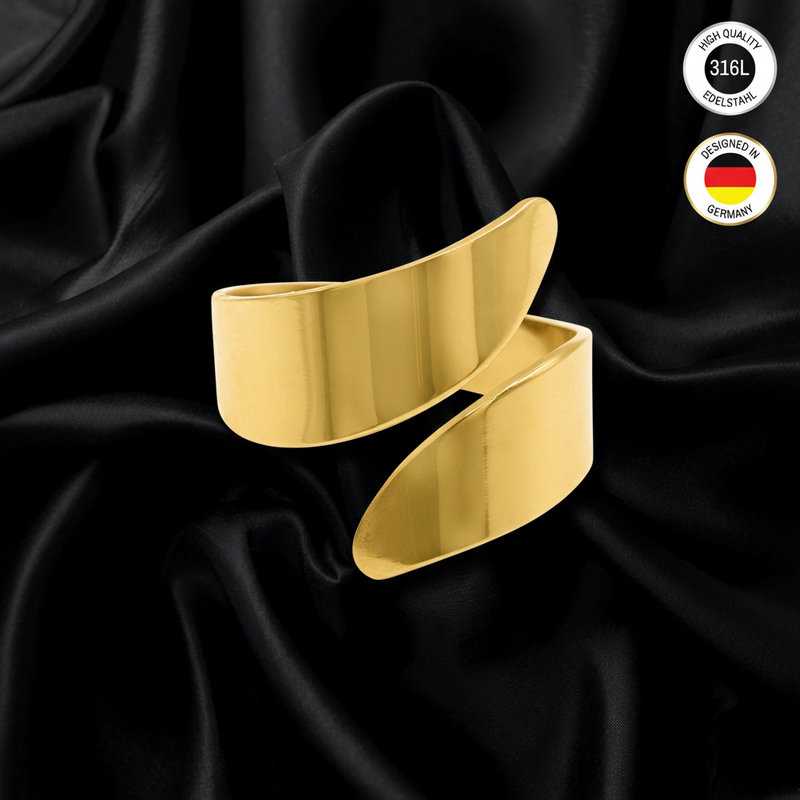 Image of Adjustable Ring For Ladies - Golden-colored - Water-resistant