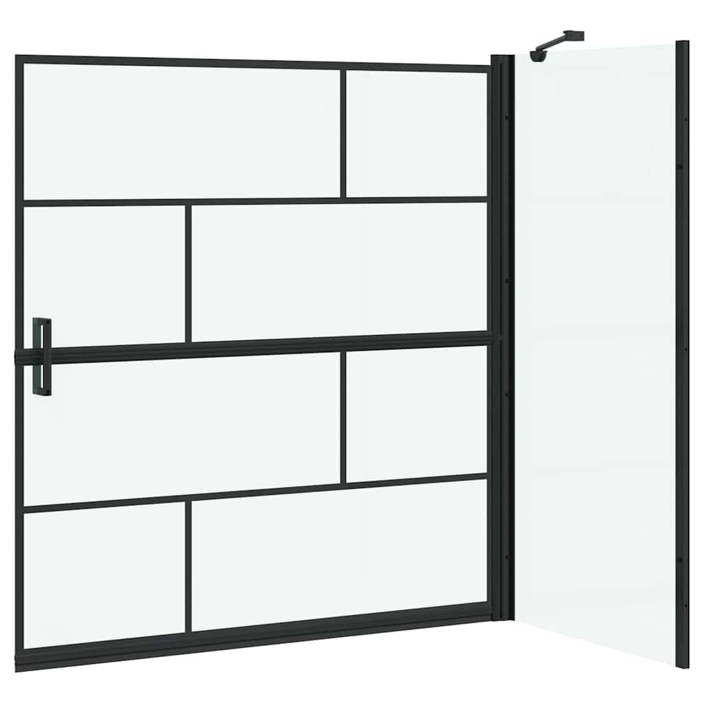Mayfair Black and Transparent Bath Shower Screen