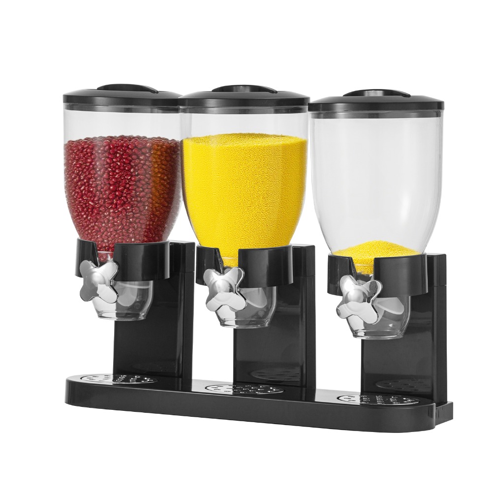 TEMU Triple Dry Food Cereal Dispenser Food Storage Dispenser Kitchen Quick Dispenserfor , Candy, Nuts, Beans, Kitchen Cereal Dispensers