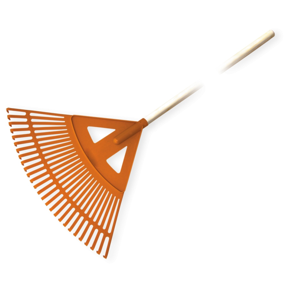 Image of Fan-shaped Rake With 27 And Wooden Handle