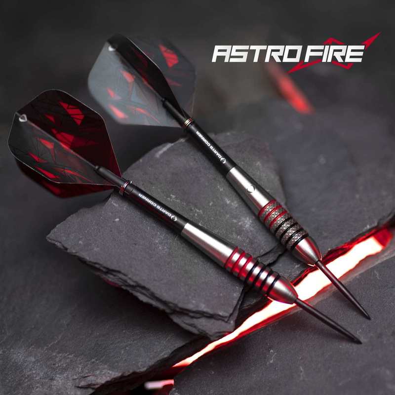 Astrofire Steel Tip Darts, Black & Red