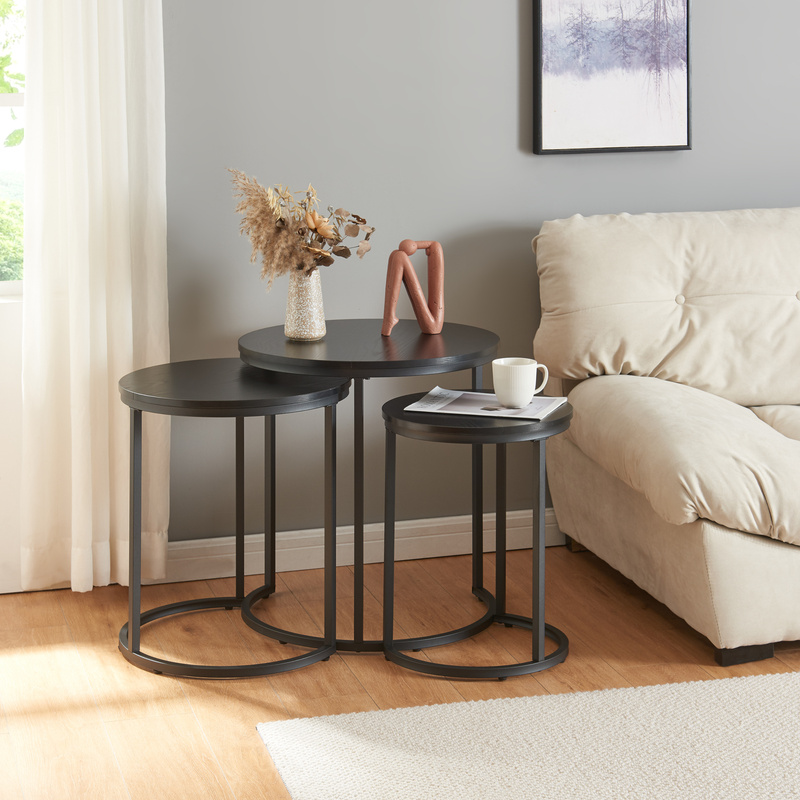 Image of Ulricehamn 3-piece Dining Set In Sizes With Metal Frame