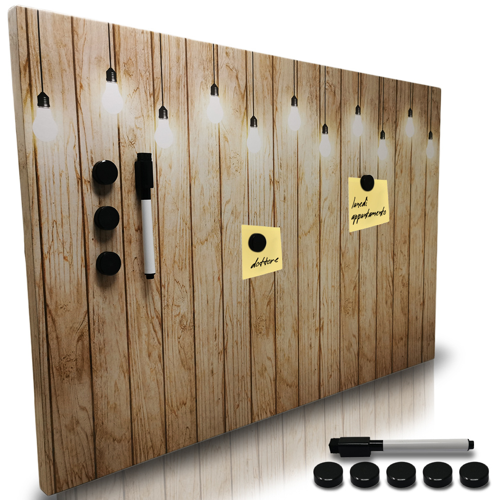 TEMU BAKAJI Pizarra Blanca Magnética con 5 Imanes y 1 Marcador, Tablero de Notas en la Pared, Ideal para Cocina, , Entrada, 60 x 40 cm