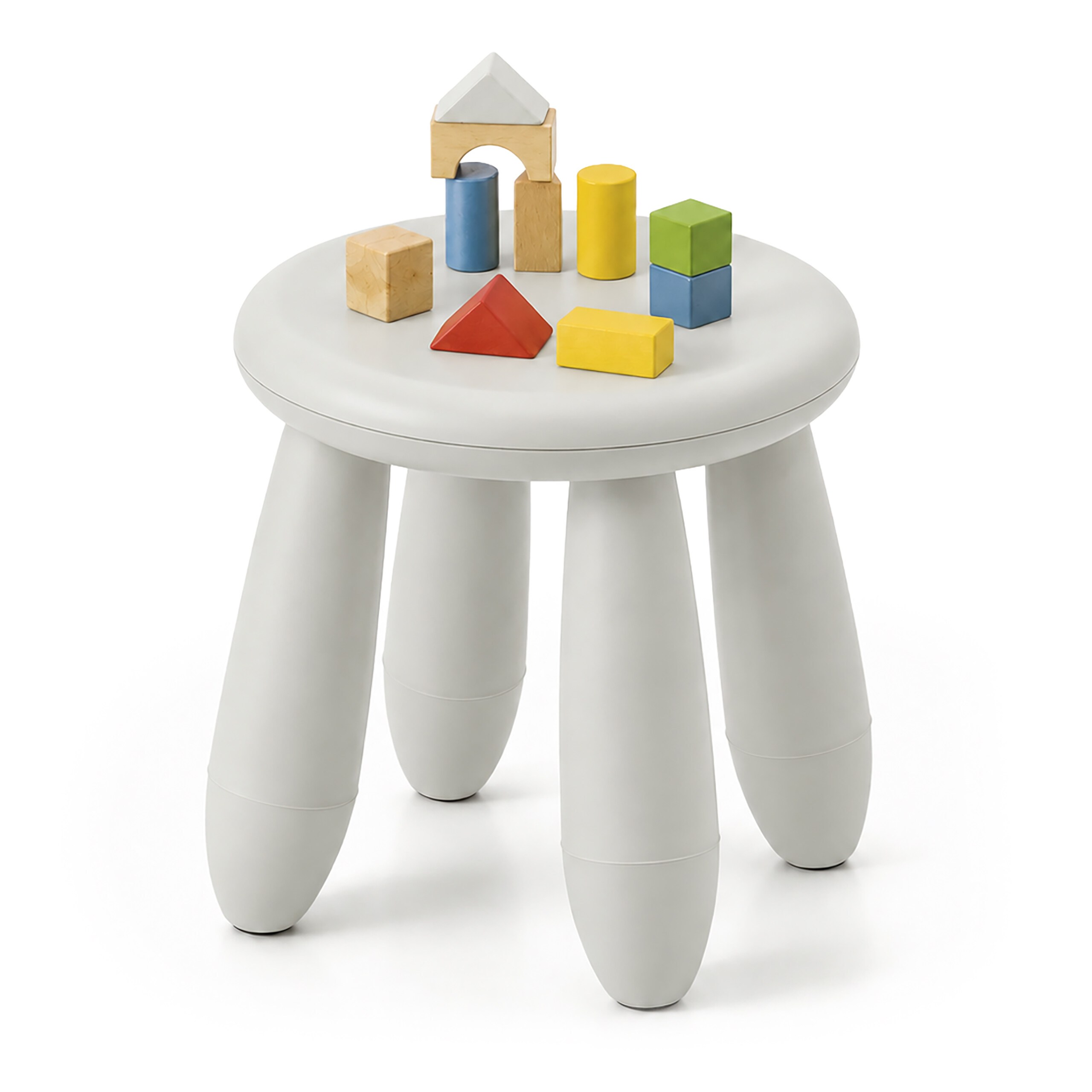 Children's Stool In White - (h)26 X Ø28 Cm