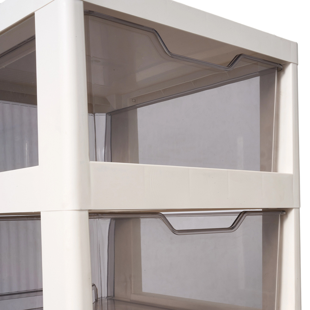 4 Layers Plastic Storage Drawers on Wheels