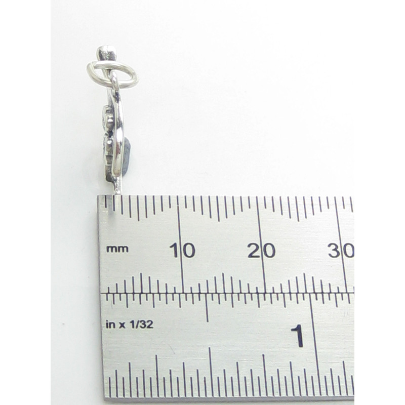 Women's Sterling Silver Wishbone Four Leaf Clover Lucky Charm Bracelet