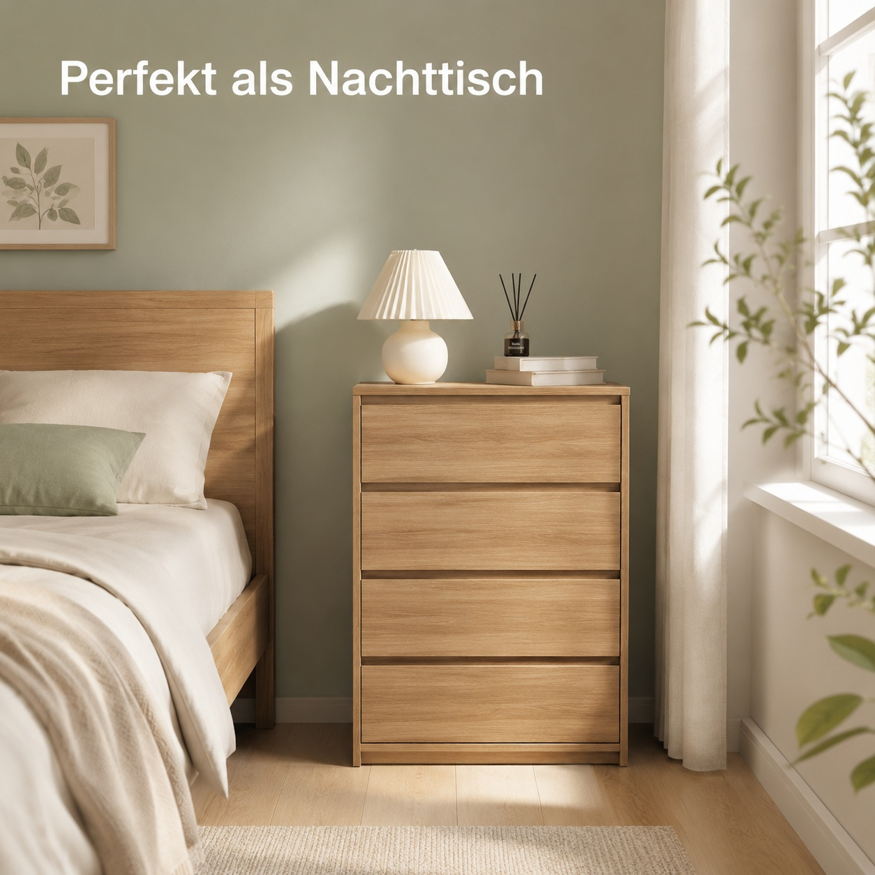 Image of 80*48*78cm Dresser With 3 Drawers, Modern Wardrobe/cabinet, Wooden Storage Furniture, Vanity Table, Suitable For Living Room, Bedroom, Hallway, Oak Color.