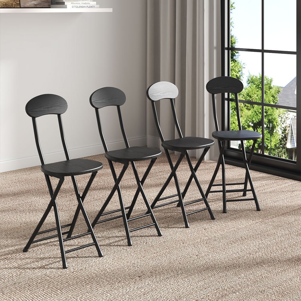 TEMU Folding Dining Chair With X-shaped Legs, Dining Kitchen Chair With Metal Frame For Outdoor Indoor, Portable Garden Chairs, Bar Chairs Set, 4