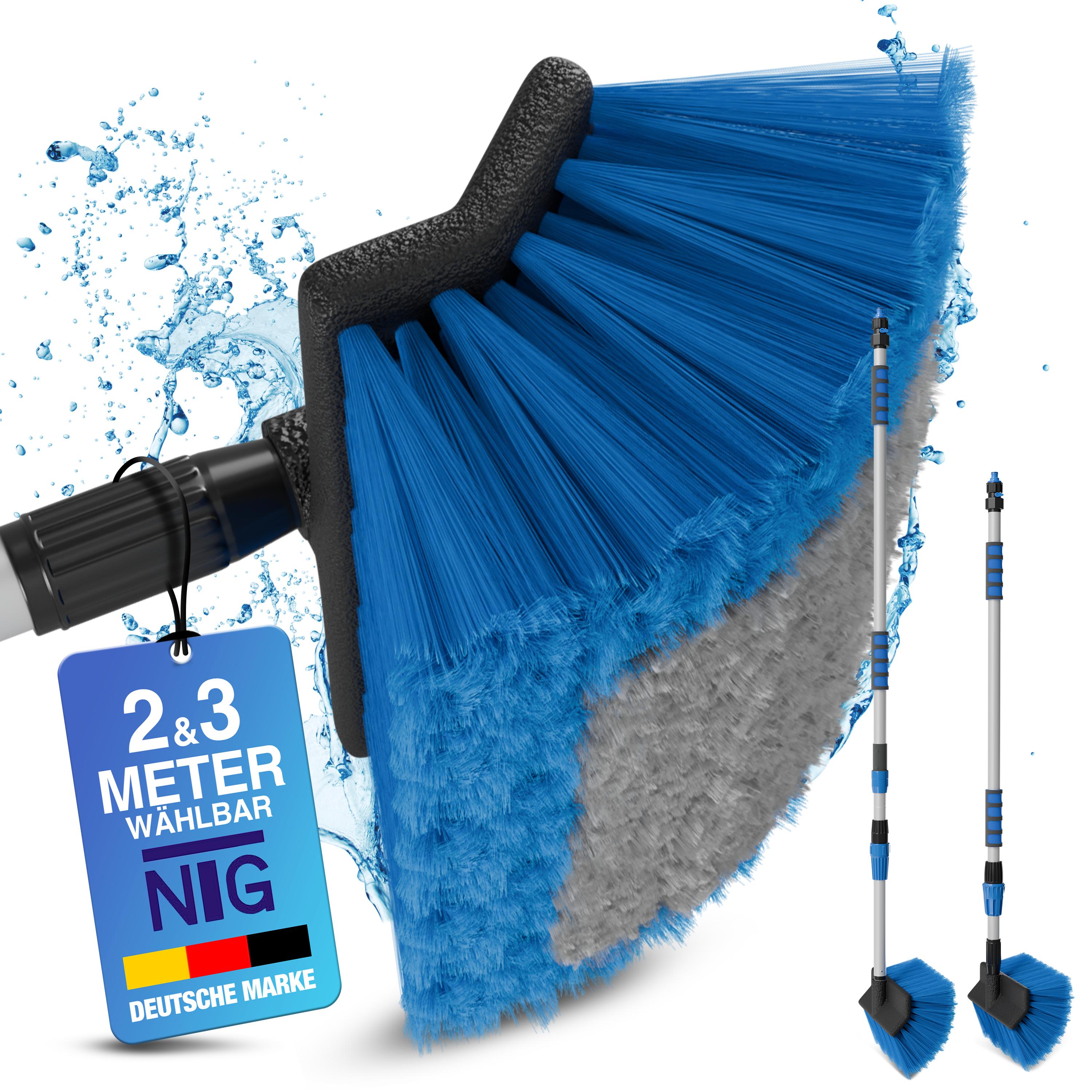 Telescope Brush Car Wash Brush Auto & Meters With Water Connection Window Cleaner Motorhome Ntg