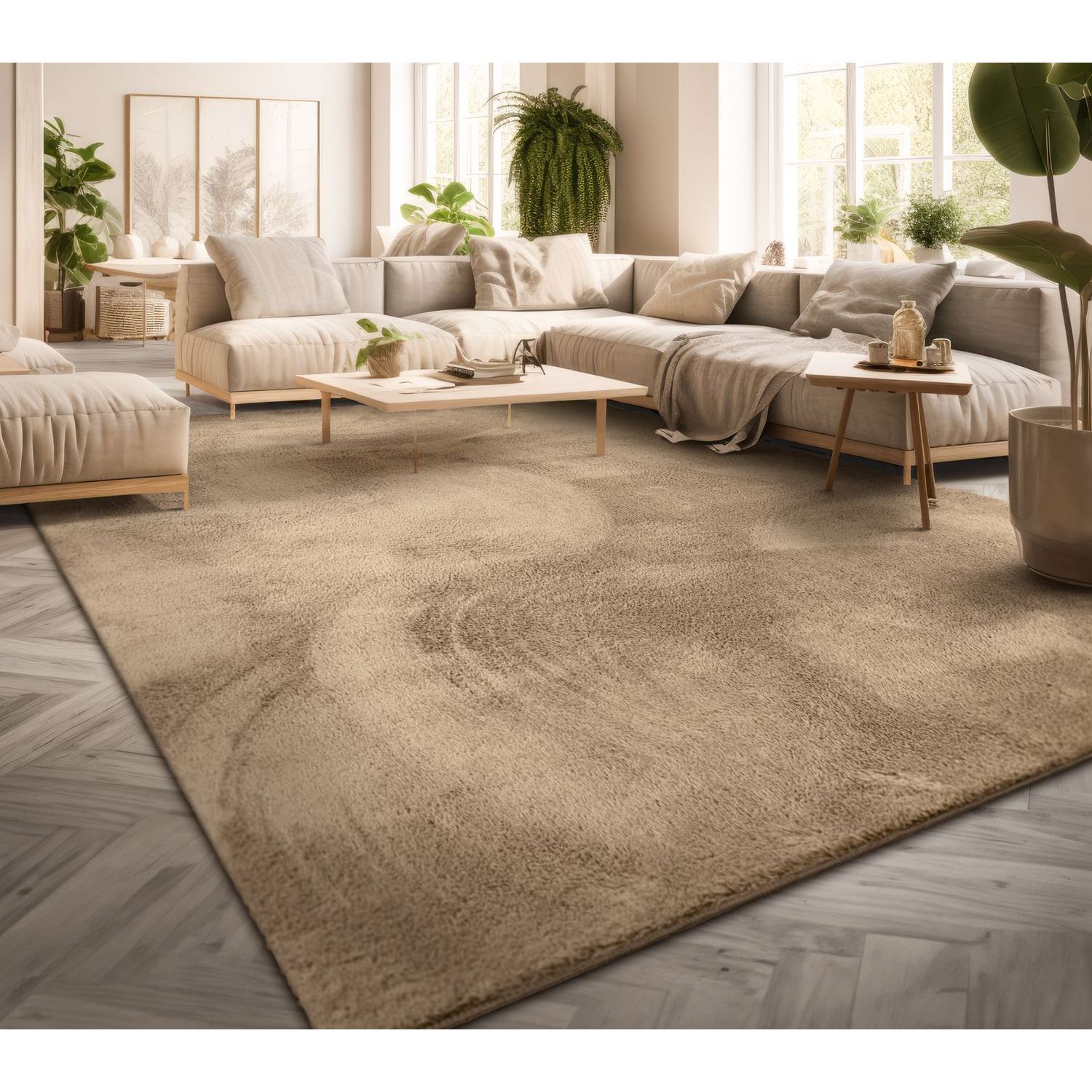 Living Room Short Pile Plain Modern Design Washable, Non Slip Stain Resistant Polyester Cloth