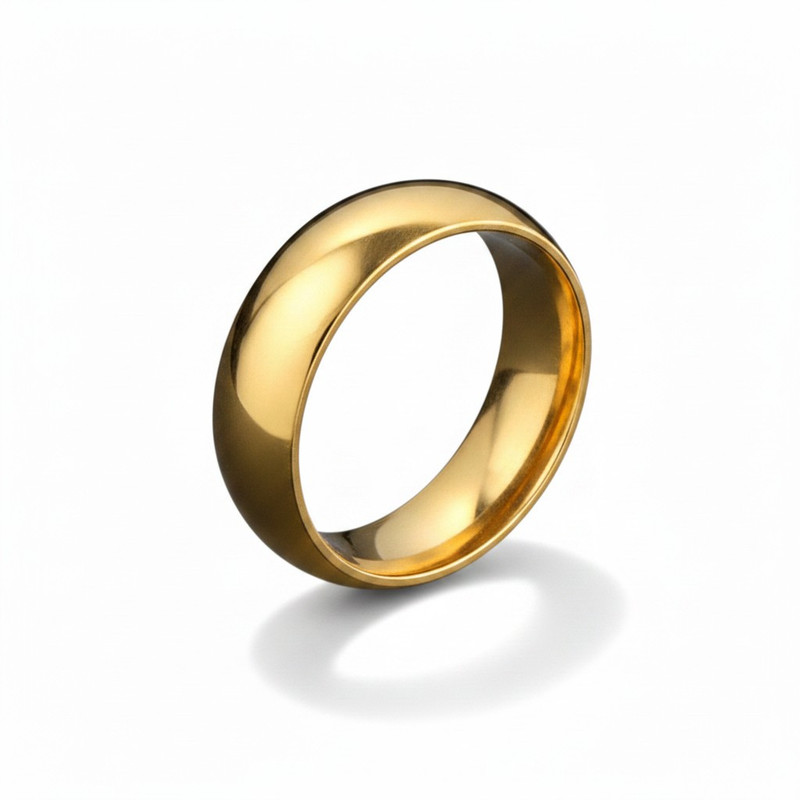 Image of Classic Gold Ring Made Of 316l Surgical Steel, Size 12, Gold Color, , For , Fashion Jewelry, Suitable For Casual And Elegant Styling, A Or Accent For