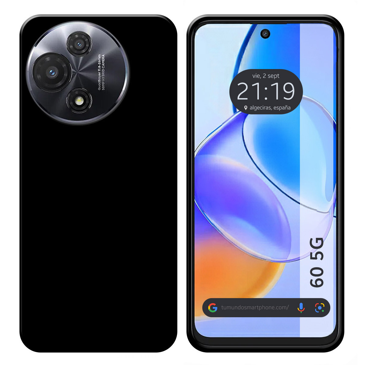 TEMU Silicona Gel TPU Negra para TCL 60 5G