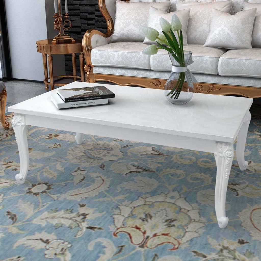 Vidaxl Coffee Table Side Table Living Room Table High Gloss White
