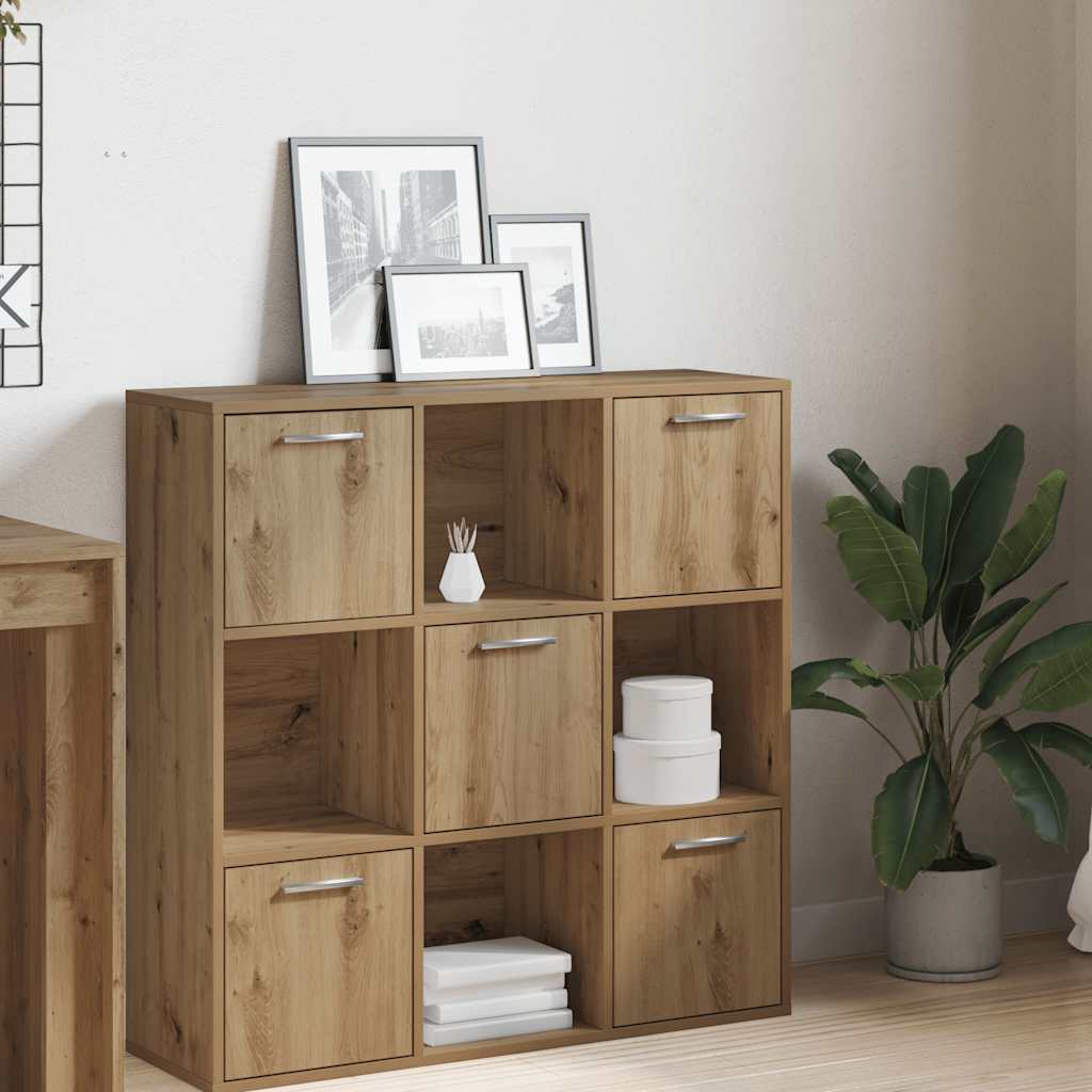 Image of Vidaxl Bookshelf - Oak 90x28x90 Cm Wood, Bookcase, Book Stand, Shelf, Storage Rack, File Shelf, Book Storage, Upright Shelf