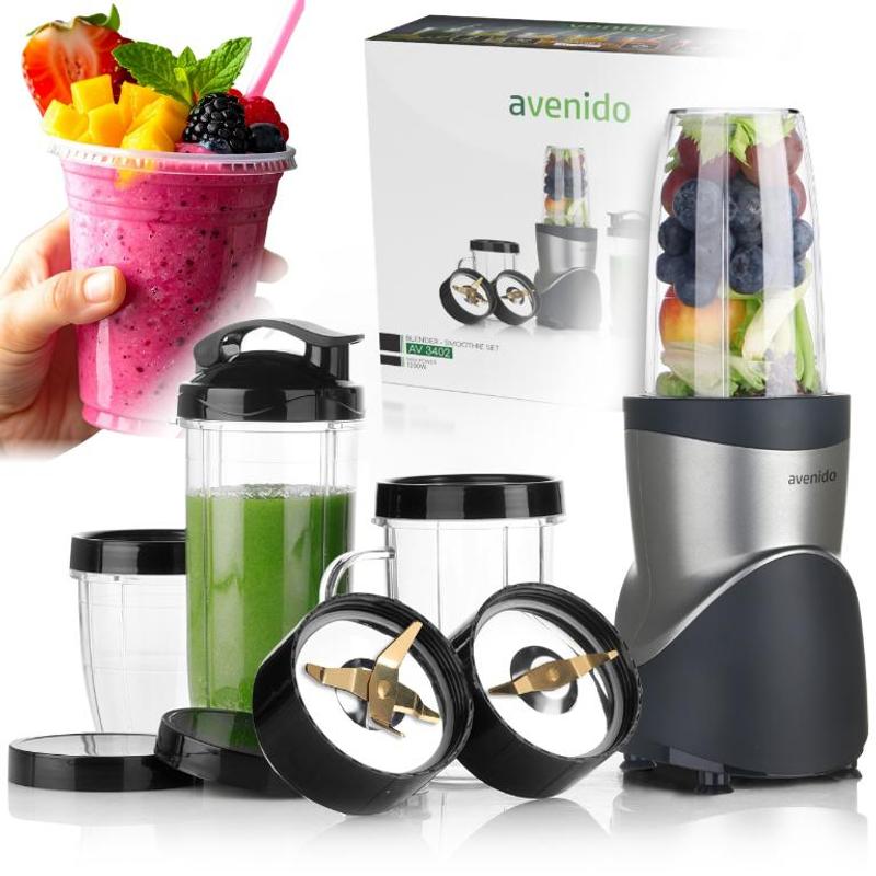 Image of Portable Sports Blender Cup Power Of Watts, , 4 Bpa-free Bottles, And Mixing Function.