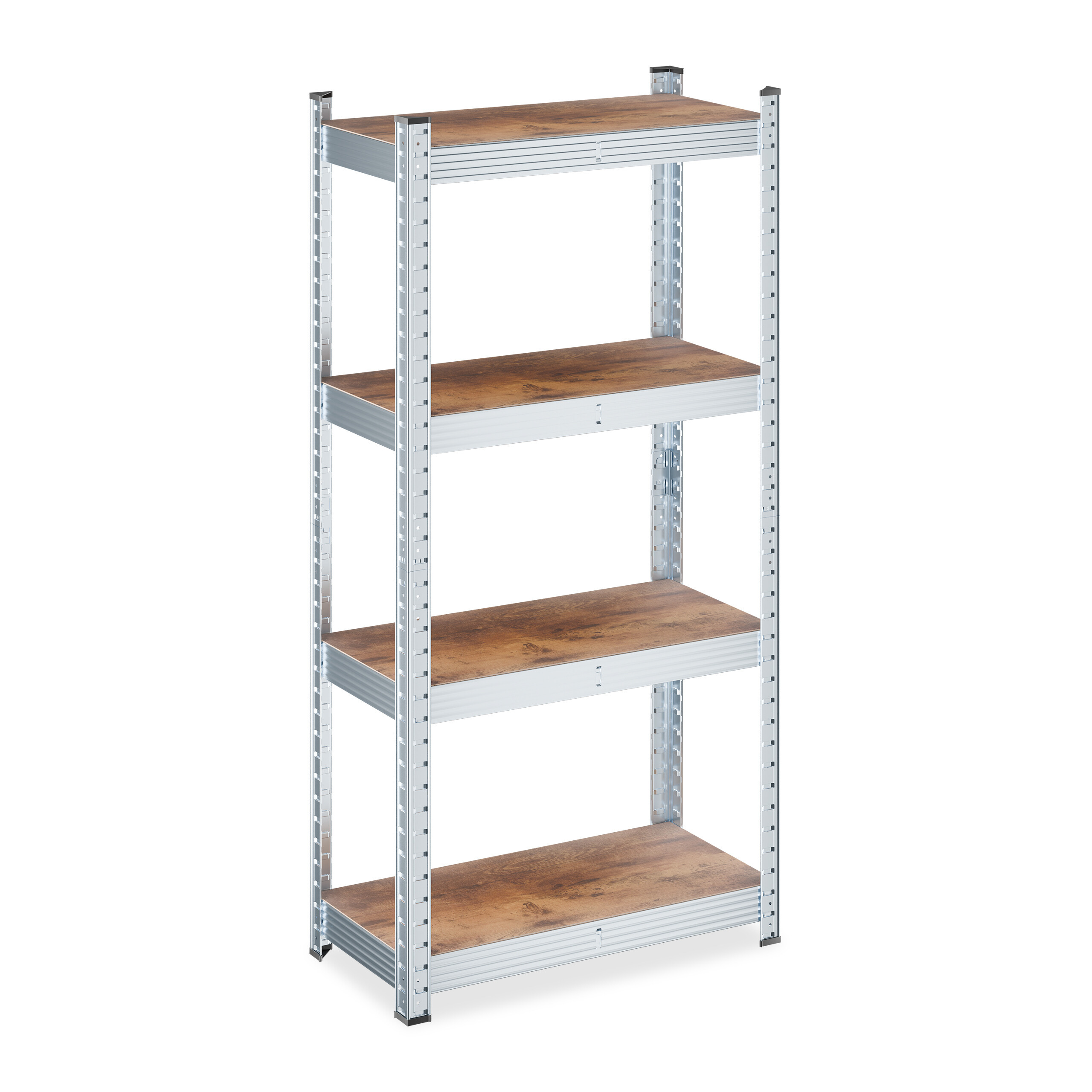 Heavy-duty Shelving In Brown/silver - (w)60 X (h)120 X (d)30 Cm