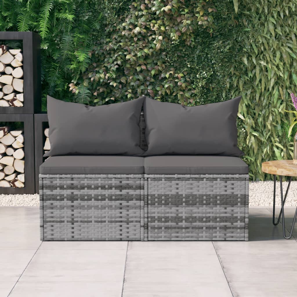 Image of Vidaxl Garden Middle Sofa Garden Middle Sofas Sofa Garden Furniture Garden Sofa Outdoor Sofa Outdoor Furniture Terrace Furniture Sofa With Cushions Middle Sofa