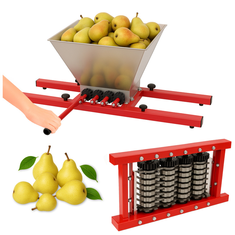 Image of Manual Crusher, Fruit Press - 15 L Crusher With Aluminum And Stainless Steel - Fruit Chopper For , - Equipment For Wine, Cider