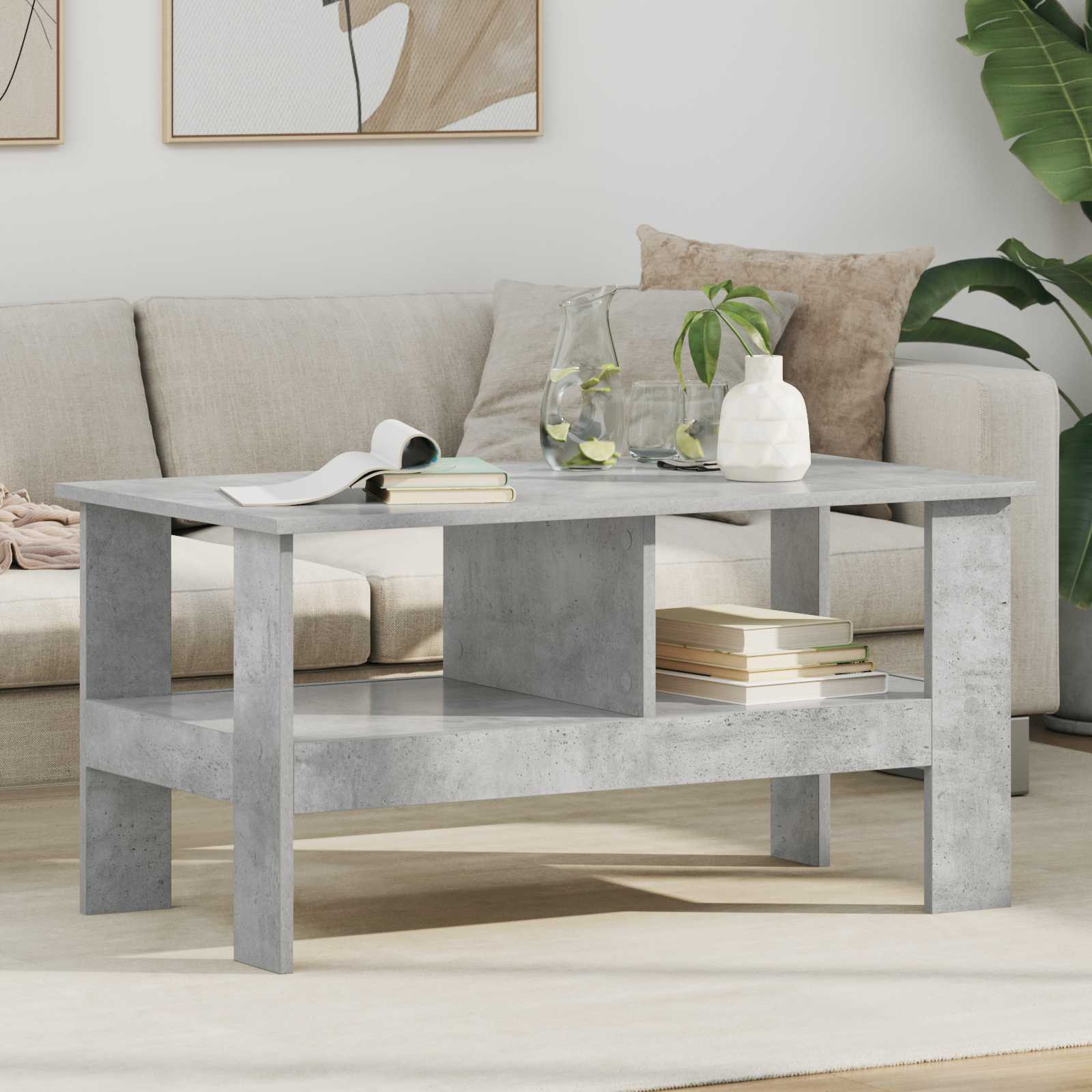 Vidaxl Coffee Table Living Room Table Table Made Of Wood-based Materials Rectangular Indoor Table Decorative Surface Living Room Furniture Modern Coffee Table Stylish Centerpiece Room
