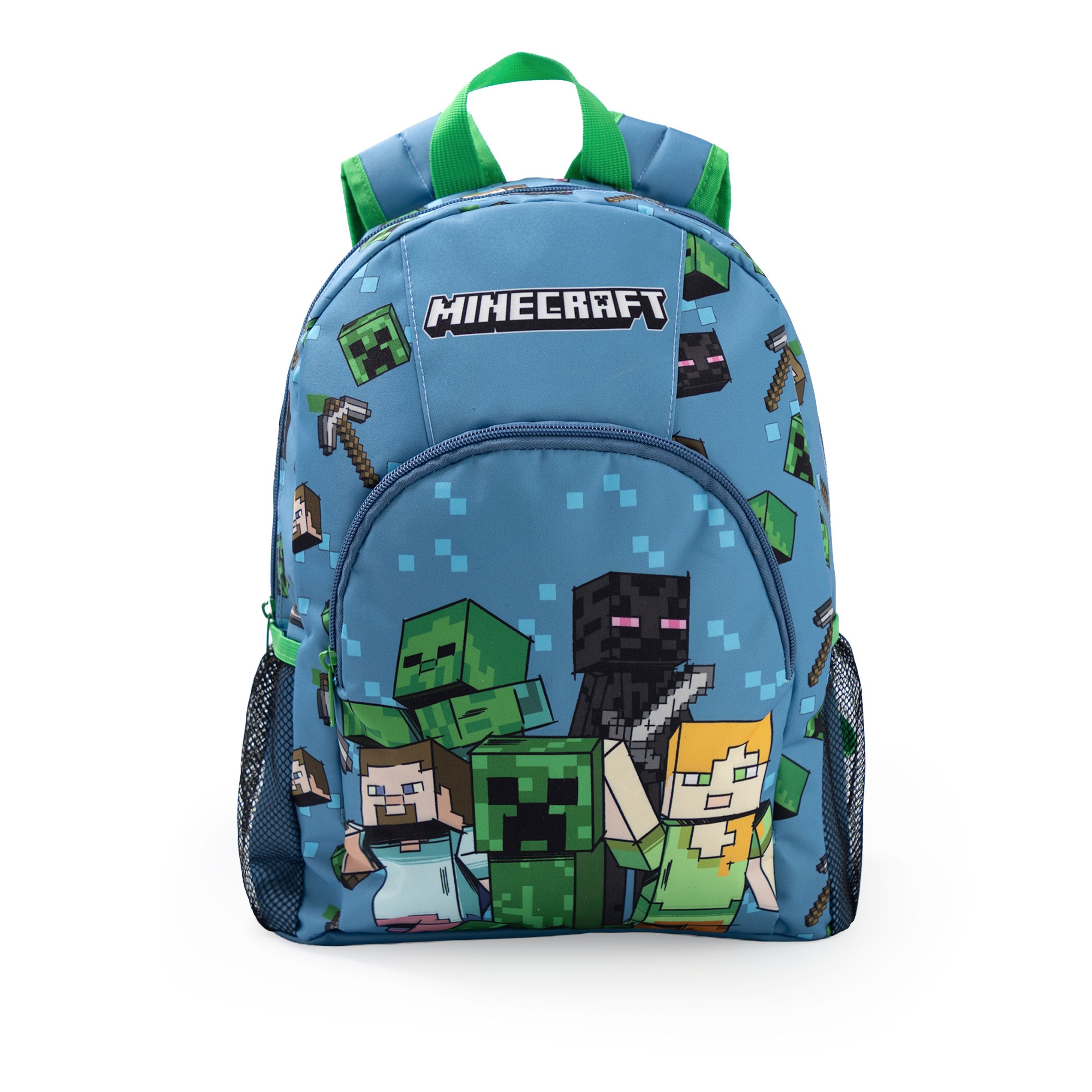 TEMU Creeper Unisex Kids Light Blue Backpack | Zip-up School Bag With Padded Straps & Front Pocket | Merch