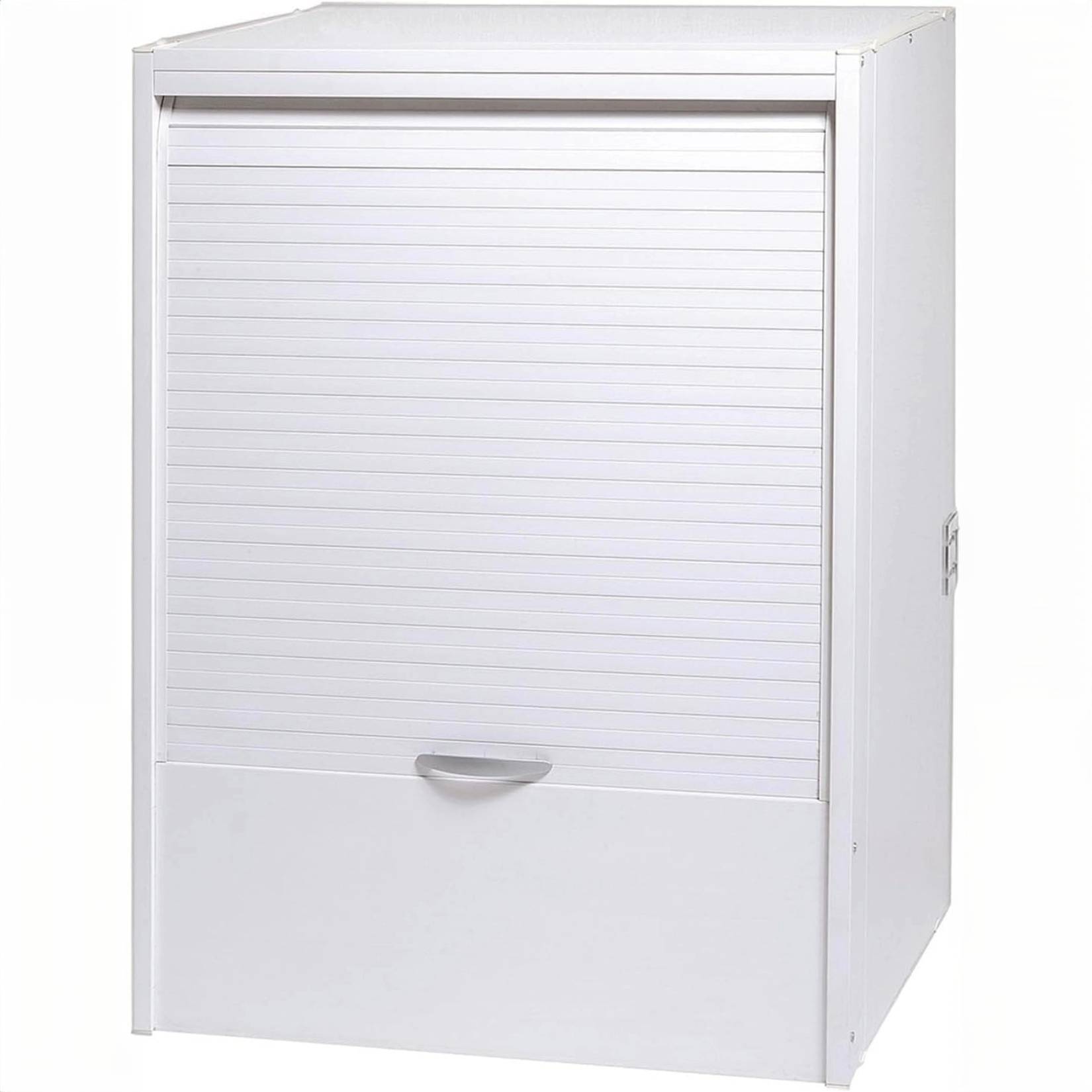 TEMU Garofalo Mobile Washing Machine Cover Roll Up White – Vertical Shutter Opening, Durable Pvc, Front Removable – 66.5x59.5x91 Cm
