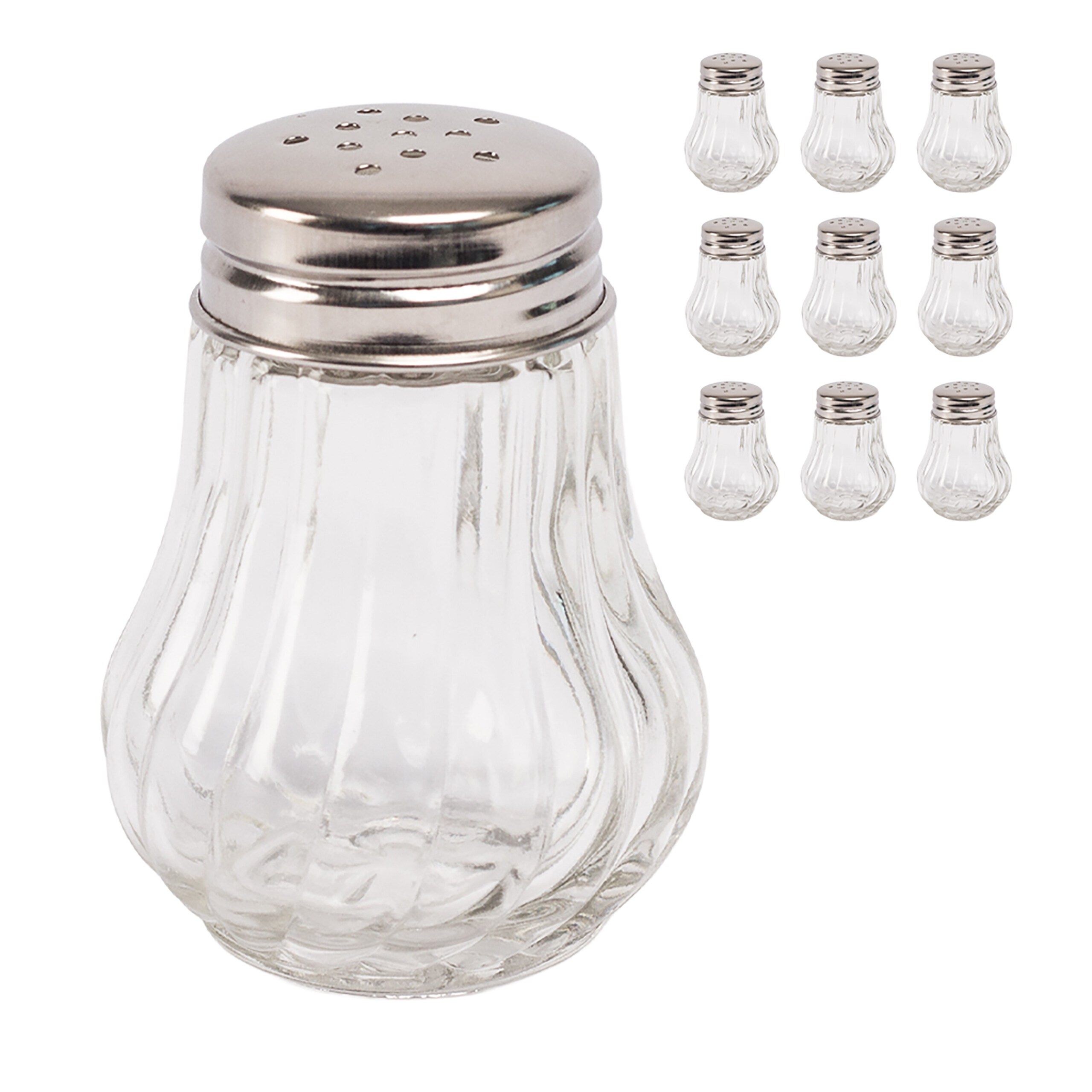 E-shop 10x Salz- und Pfefferstreuer in Transparent/ Silber - 50 ml