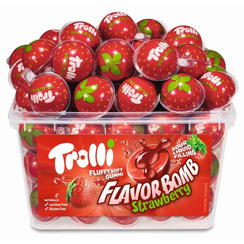 Trolli - Strawberry - Flavor Bomb - Fruit Gummies - 60 Pieces - 1128g